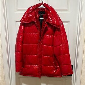 INC International Concepts Glossy Red Men's Puffer Jacket